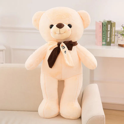 70cm Large Bear Plush Toys Hug Figurine Ribbon Teddy Dolls Valentine's Day Birthday Gift Throw Pillow for Girlfriend Baby Kids