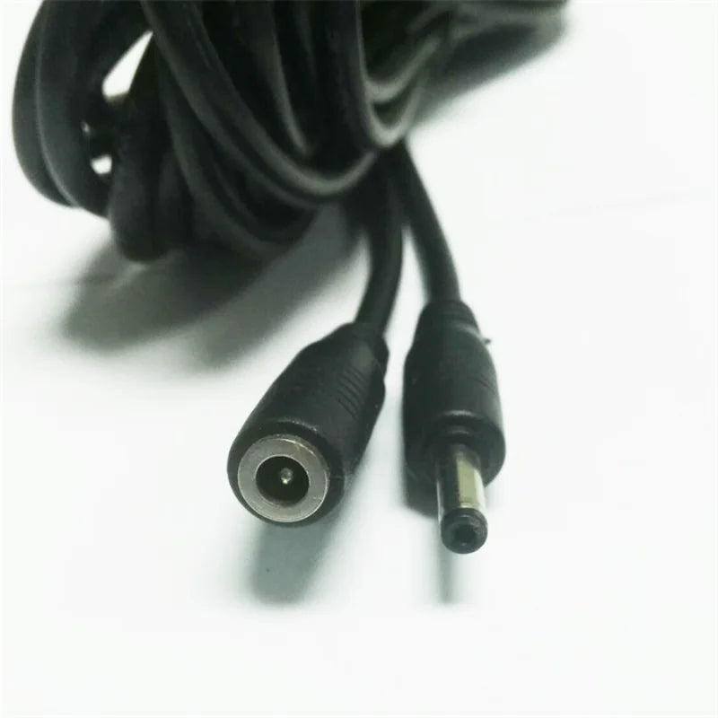 5V 3A Thick Copper Power Extension Cable - DC 3.5*1.35mm - for Wireless Cameras - Black - 5m