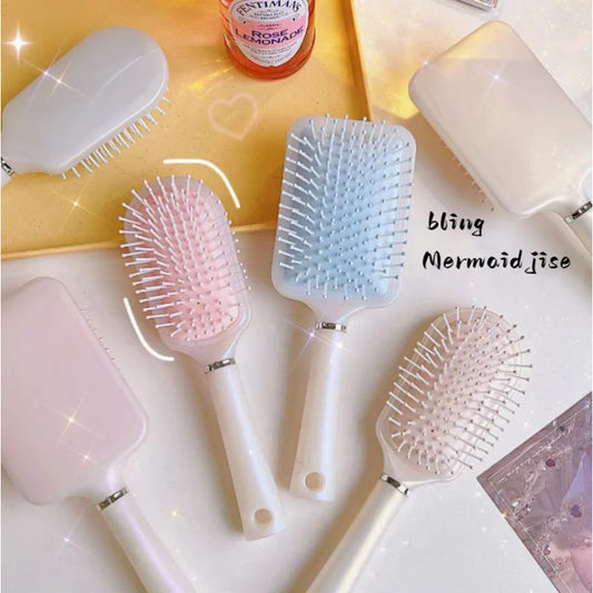 NEW 10PCS Small Square Mermaid Smooth Hair Comb Curling Rib Comb Japanese Korean Students Air Cushion Comb