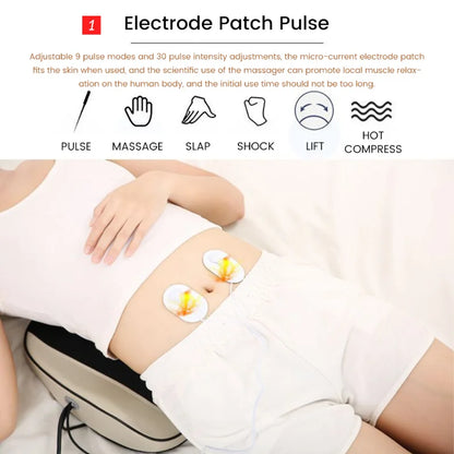 New Electric Pulse Body Massager Cushion Moxibustion Vibration Heating Lumbar Waist Traction Airbag Therapy Massage Relief Pain