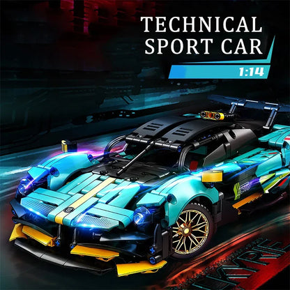 982Pcs Technical Racing Sport Car Model Building Blocks City 1:14 Mechanical Supercar Speed Vehicle Bricks MOC Toys For Kid Gift