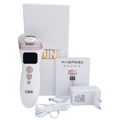 Upgraded Mini Hifu Ultrasonic Face Machine for Home Use with Hifu EMS LED Professional Machine Face Lift To Remove Wrinkles