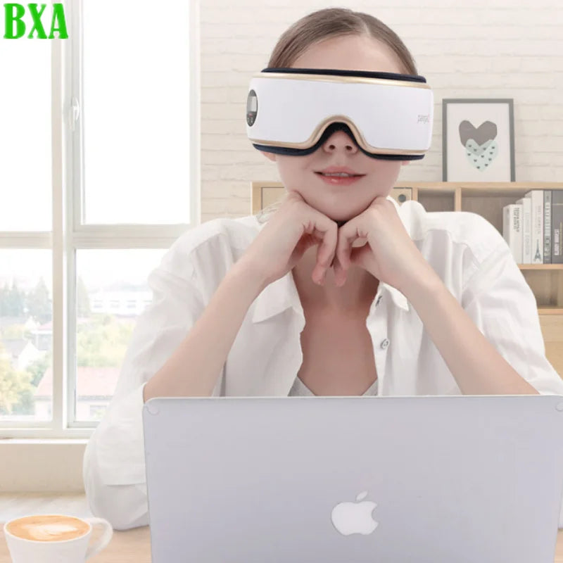 PG-2404G6 Smart Vibration Eye Massager Eye Mask Instrumen Heating Relieves Fatigue And Dark Circles Improve Sleep - White