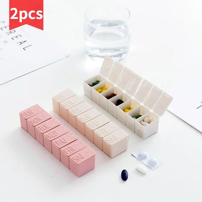 1/2Pcs/SetTravel Pill Box Holder Weekly Medicine Storage Organizer Container Drug Tablet Dispenser Independent Lattice Pill Case