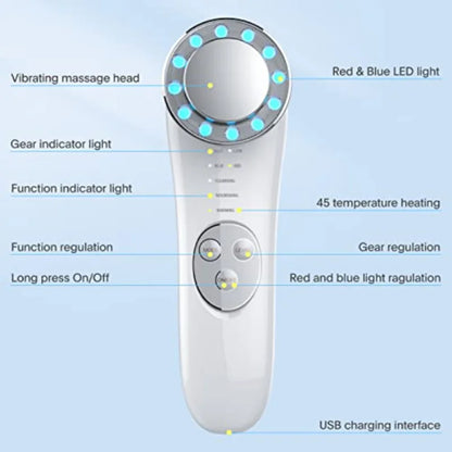 7 in 1 High Frequency Facial Massager Face Lifting Machine EMS Micro Current Galvanic Facial Massager Face Tightening Device