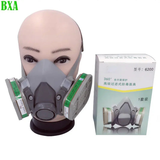 Protective Industrial Half Face 6200 Gas Mask Respirator Chemical with Filter Protect Organic Vapor Gas Painting Spraying Dust