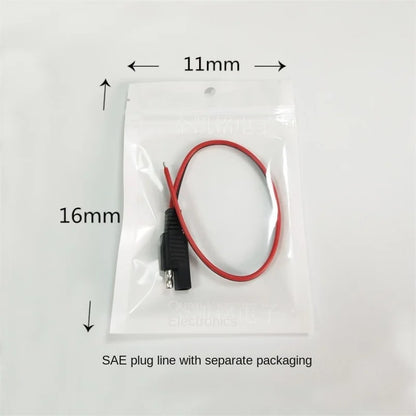 10A Solar Battery Car Battery Plug Cable 18AWG 0.75mm² with Packaging SAE Power Cable 0.3m