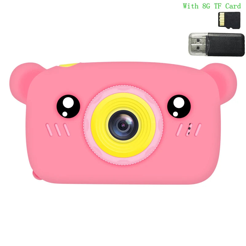 1080P Electronic Digital HD Camera Toys for Kids Cute Mini Pink Blue Video Cameras Children Camera Toys Girls Boys Birthday Gift