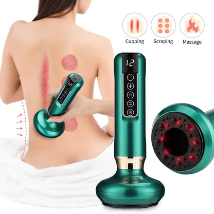 Beauty Health Scraping Infrared Heat Slimming Massage Therapy Electric Cupping Massager Vacuum Suction Cup GuaSha Anti Cellulite