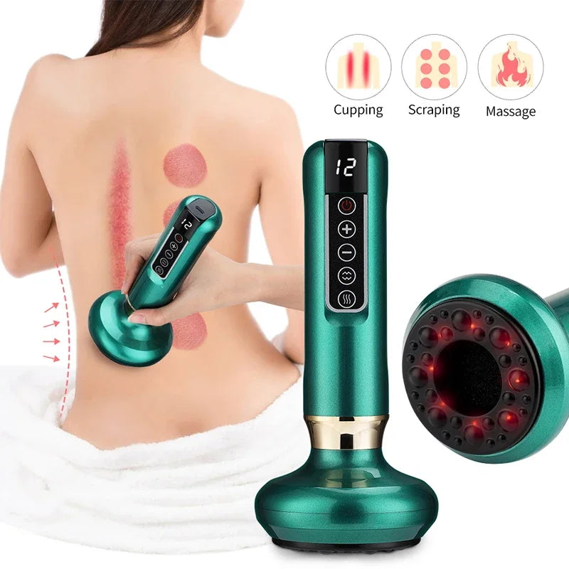 Beauty Health Scraping Infrared Heat Slimming Massage Therapy Electric Cupping Massager Vacuum Suction Cup GuaSha Anti Cellulite