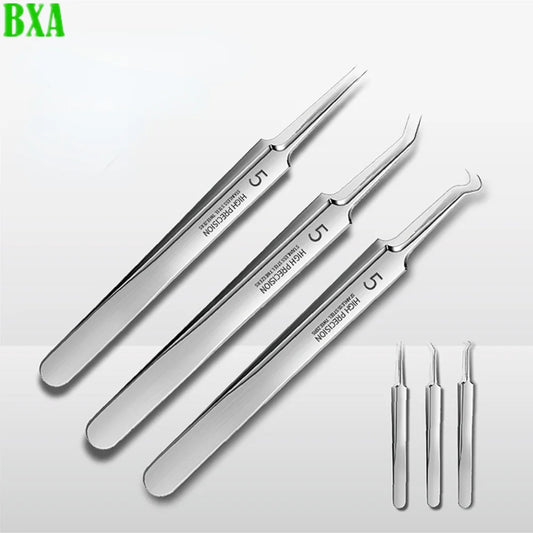 3PCS Beauty Salon Special Facial Pore Cleaning Acne Wart Skin Care German Ultra-fine No. 5 Cell Pimples Blackhead Clip Tweezers