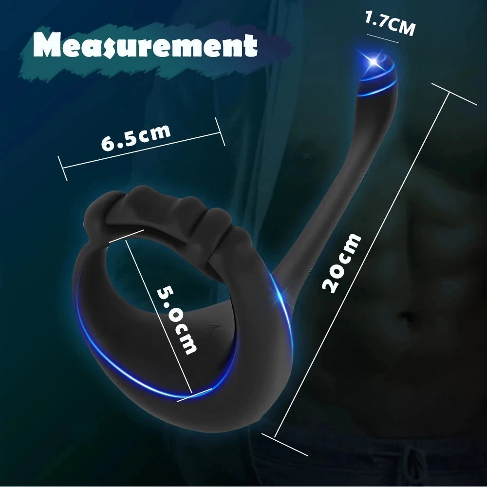 Anal Plug Butt Stimulator Masturbator Cock Ring Male Vibrator Penis Ring Male Prostate Massager Remote Control Sex Toy for Men