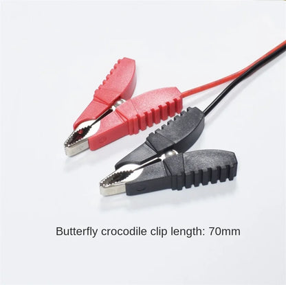 10A Copper Car Battery Jumper Cable - 0.75mm² - Crocodile Clip To DC5.5*2.5 Forked Male Connector - 50cm