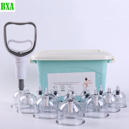 12/32 PCS Medical Cans Cups Chinese Vacuum Cupping Kit Pull Out Vacuum Apparatus Therapy Relax Massagers Curve Suction Pumps