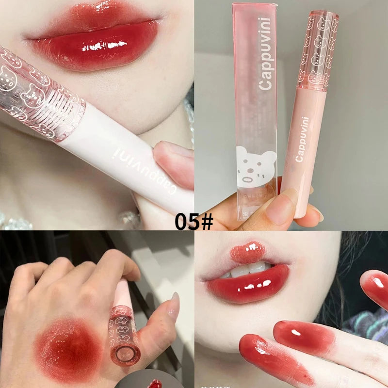 6 Color Bubble Lip Gloss Mirror Water Liquid Lipstick Moisturizing Lipgloss Long Lasting Sexy Lip Tint Makeup Korean Cosmetics