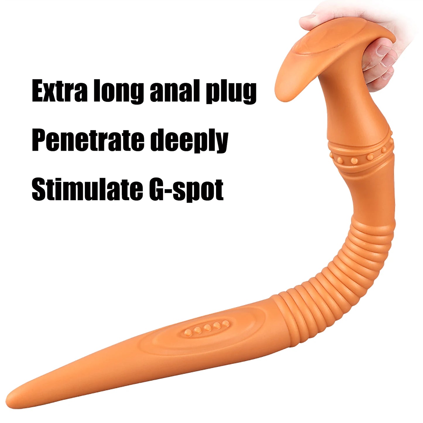 1pc Liquid Silicone Super Long Anal Plug Dildos Stimulate Anus and Vagina Soft Anal Dilator Butt Plug Sex Toys for Women and Men