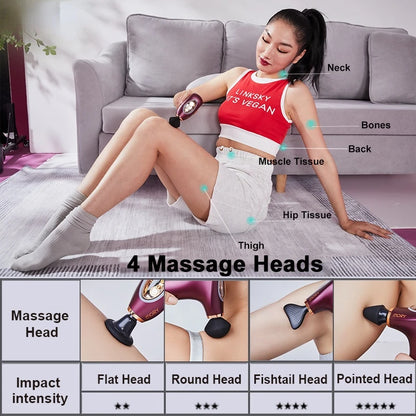 Mini Massage Stick High Performance Fitness Thermal Back Muscle Massage Electric Custom Massager Therapy Fascia Gun Muscle Relax