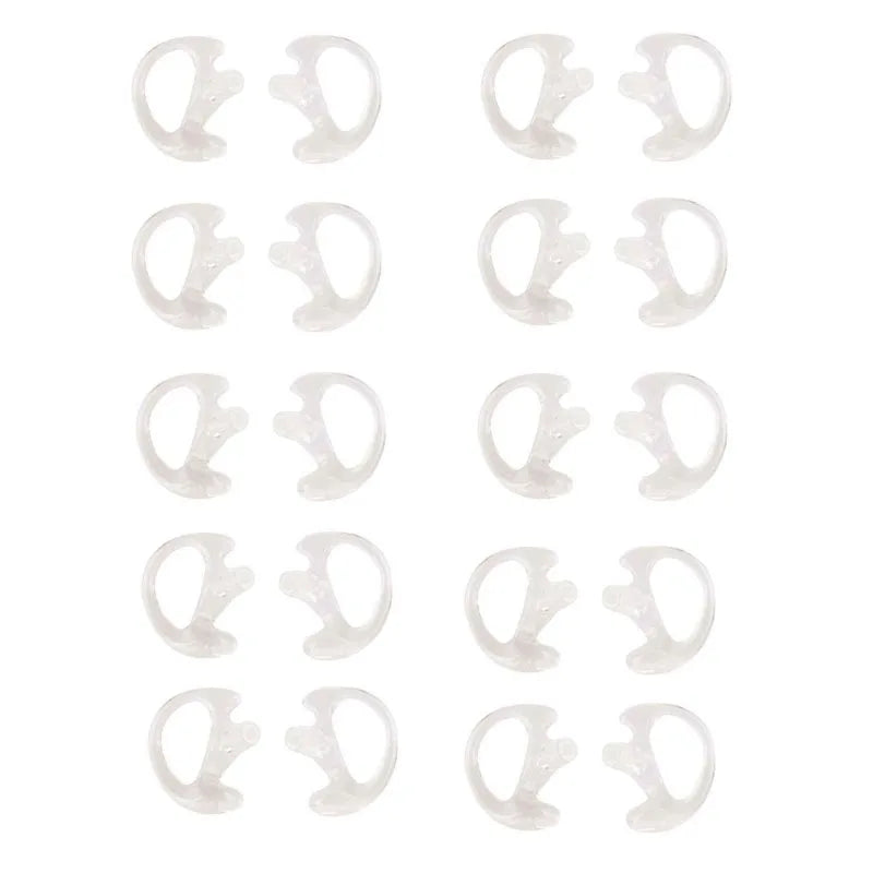 10 Pair White Silicone Earmold Earbud for Universal Walkie Talkie Radio Air Acoustic Coil Tube Earpiece Headphone S/M/L Size