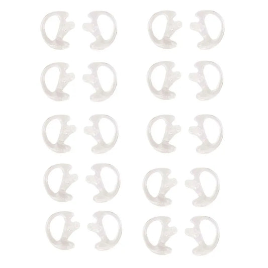 10 Pair White Silicone Earmold Earbud for Universal Walkie Talkie Radio Air Acoustic Coil Tube Earpiece Headphone S/M/L Size