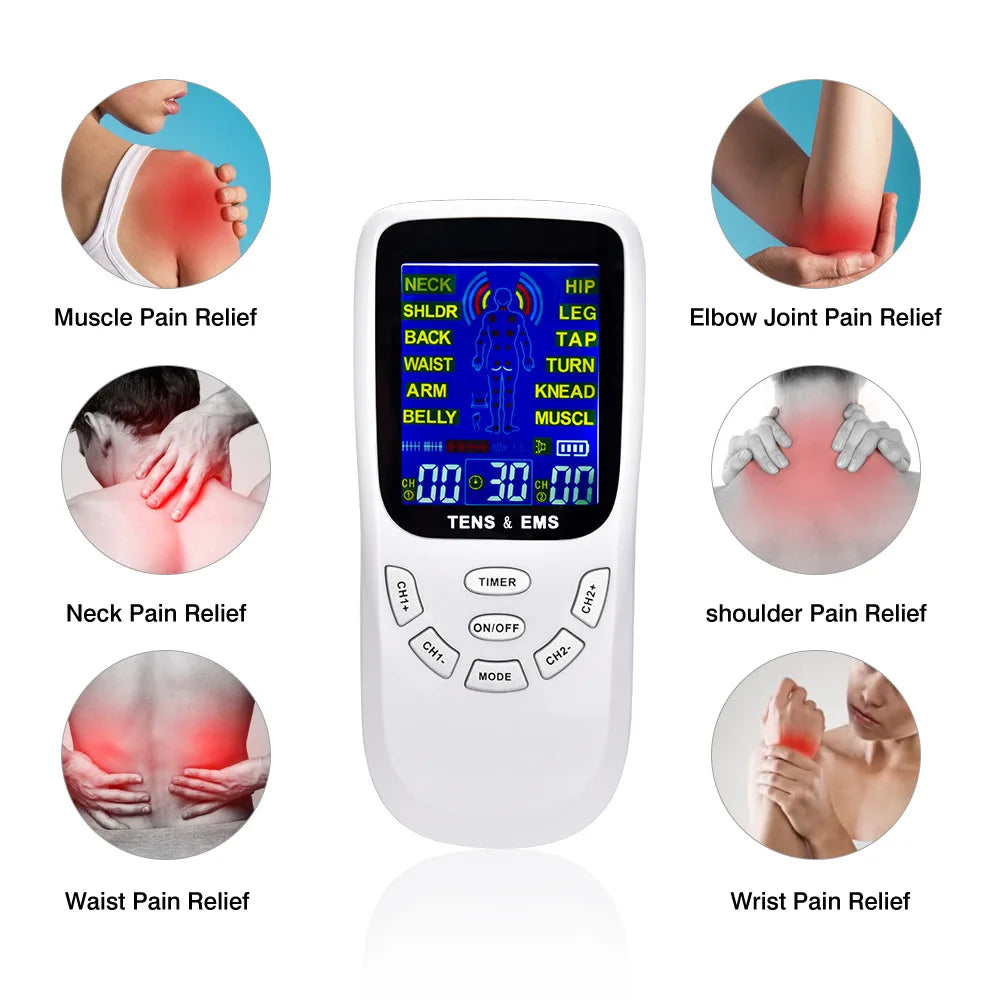 BXA 12 Modes Electrical Tens Pulse Massager Machine for Muscle Relax Pulse Massage EMS Muscle Stimulation Acupuncture Fat Burner