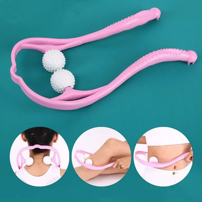 New 1pc Cervical Vertebra Massage Clip Multi Function Manual Roller Neck Massage Shoulder Neck Clip Neck Artifact Massager