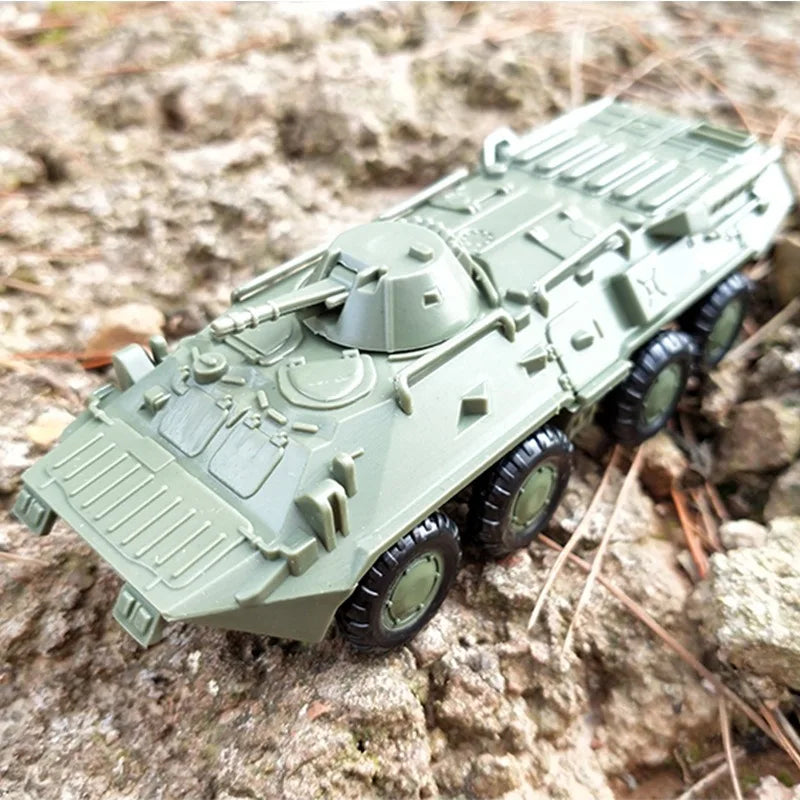 1PCS 4D 1/72  Assembly Model M35 Truck BTR-80 Armored Personnel Carrier Military Toy Car Ornaments Sandpan Game Toys for Gifts