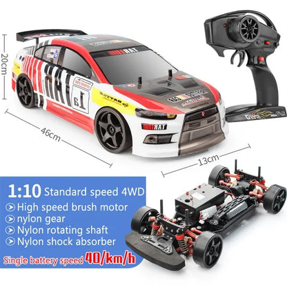 4WD 1:10 Shock Proof High-speed Vehicle 40km Drift Competition Racing Cross-country Boy Children's Remote Control Car Toy