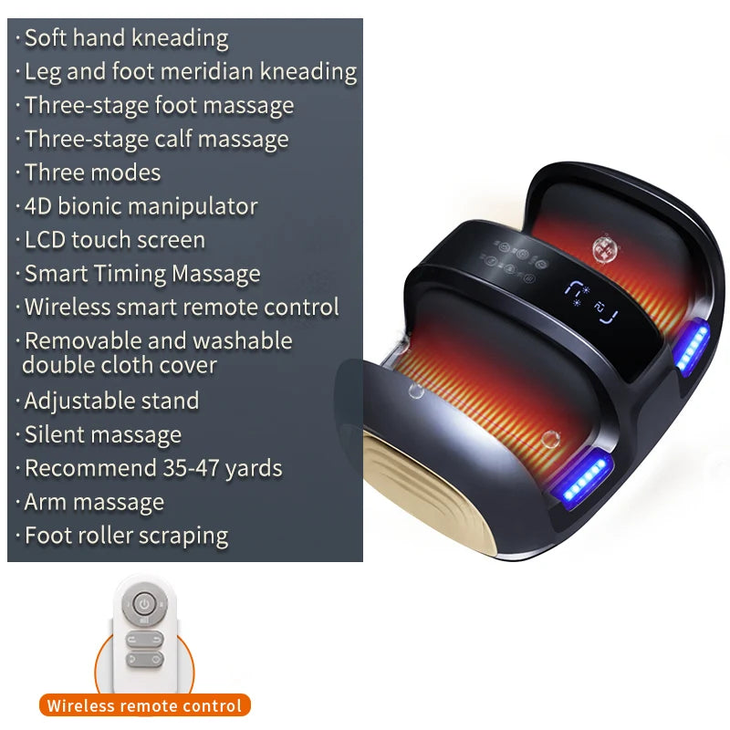 NEW Foot Massager with Heating and Tilt Adjustment Mode Timer and Remote Control Shiatsu Massage Stop Calf Hand Forearm