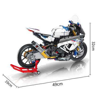 1972Pcs Technical PH4 Motorcycle Sport Car Model Building Blocks City 1:4 Simulation Speed Motorbike Vehicle Lights Bricks Toys