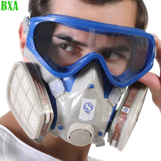 Protection Respirato Dust Filter Gas Mask Industrial Painting Spraying Facepiece Respirator Safety Glasses To Prevent Splashing