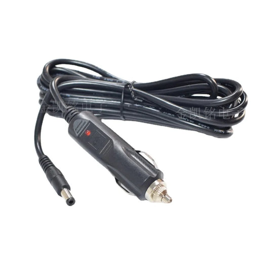 Thickened Pure Copper 0.75mm² Car Charger Power Cable, 12V 10A, Cigarette Lighter To DC 5.5*2.1mm, 3m Length