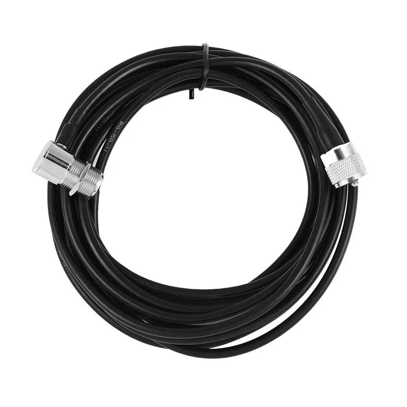 5m Feeder Cable for Mobile Car Radio Antenna Connector Coaxial Cable PL-259 to SO-239 for NAGOYA RB-46 RB-400 Mount Bracket