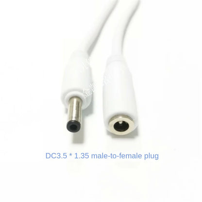 3m White Copper 5V Power Extension Cable - DC3.5*1.35 Male To Female - for Wireless Cameras, Dash Cams