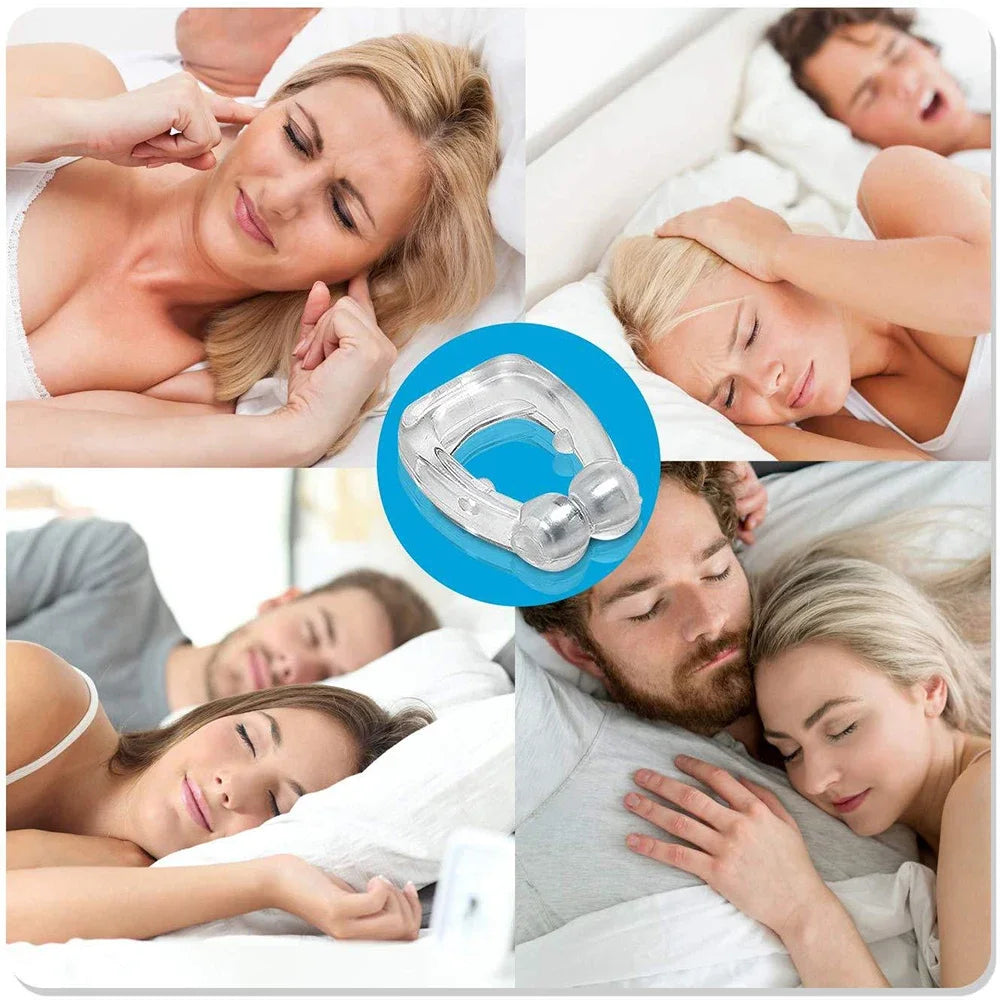 Silicone Magnetic Anti Snore Stop Snoring Nose Clip Sleep Tray Sleeping Aid Apnea Guard Night Device with Case Anti Ronco 1/4PCS