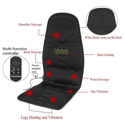 Durable Electric Full Body Massager for Car Chair Office Lumbar Neck Muscle Relax Vibration Cushion Shoulder Back Massage Mat