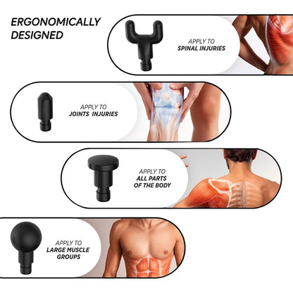 3 Mode Massage Gun with 4 Head  Athlete Vibrating Deep Tissue Strike Adjustable Quiet Portable Electric Sport Massager