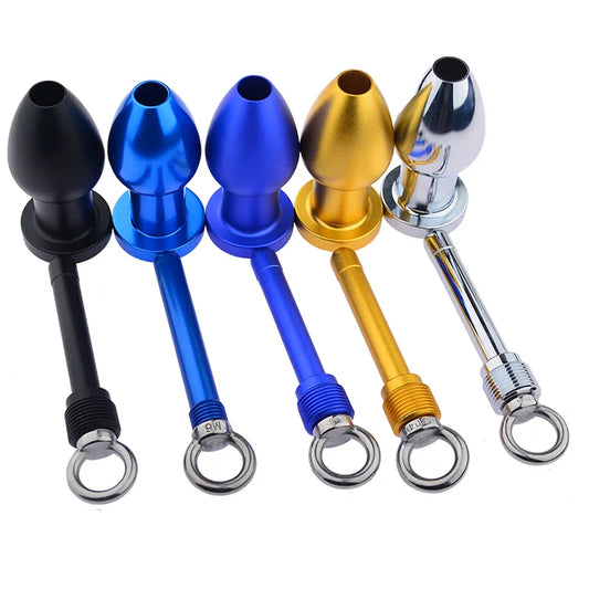 1PCS Metal Anal Plug Butt Plug Anal Cleaner Aluminum Alloy Removable Hollow Sex Toys for Couples Women Men