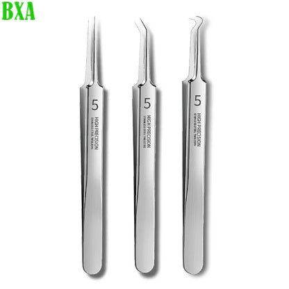 3pcs German Ultra-fine No. 5 Cell Pimples Blackhead Clip Tweezers Beauty Salon Special Facial Pore Cleaning Acne Wart Skin Care