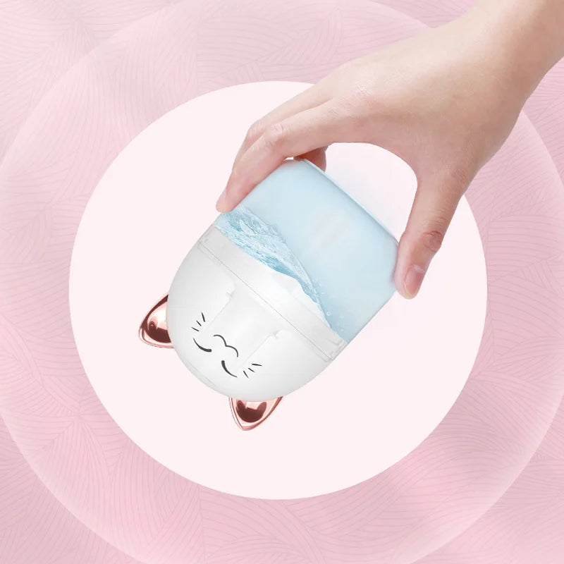 Facial Humidifier with Colorful Atmosphere Light 250ml Capacity Cold Mist Aroma Diffuser Home Bedroom Humidifier Purifies