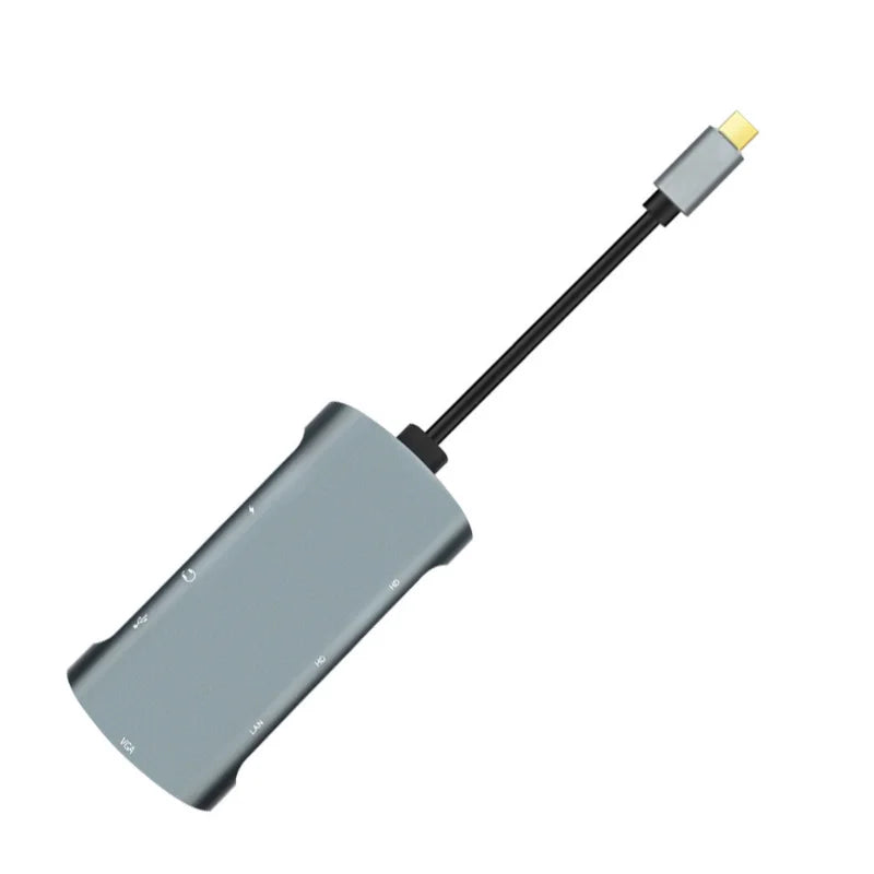 TYPE-C To VGA HD RJ45 PD USB AUDIO 8-in-1 Adapter