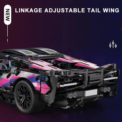 1314PCS Black Purple Lamborghinised MOC Sport Car Building Blocks Assemble Racing Vehicle Bricks Toys Birthday Gift for Kid Boy