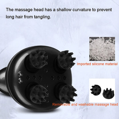 Smart EMS Microcurrent Head Scalp Massager Electric Vibrating Shiatsu Device Body Massager for Stress Relief Scalp Relaxation