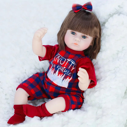 42CM Baby Reborn Doll Toys Sleeping Accompany Doll Lifelike Soft Toddler Reborn Dolls for Girls Birthday Present Gifts Kids Toys