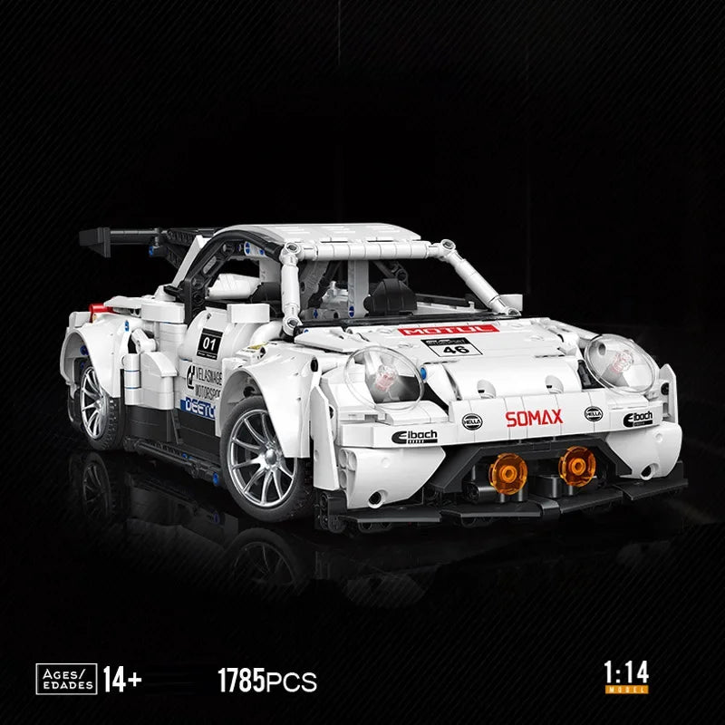 1785Pcs Technical MOC Mechanical Racing Sport Car Model Building Blocks City 1:14 Speed Vehicle Bricks Toys For Kids Gift