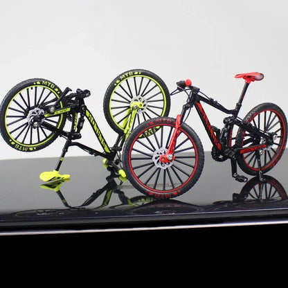 1:10 Mini Alloy Bicycle Model Diecast Metal Finger Mountain Bike Racing Toy Bend Road Simulation Collection Toys for Children