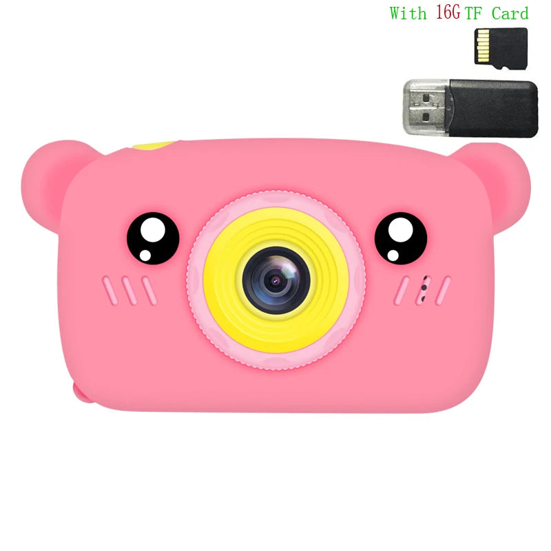 1080P Electronic Digital HD Camera Toys for Kids Cute Mini Pink Blue Video Cameras Children Camera Toys Girls Boys Birthday Gift