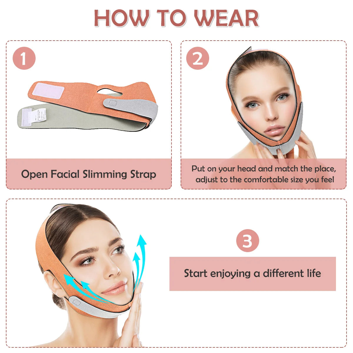 Slimming Face Shaper Cheek Shaping Women Elastic Face Slimming Bandage V Line Chin Lift Up Strap Facial Massage Belt Anti Aging