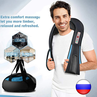 New Electric Massage Shawl Shiatsu Massage Electrique Car Home Health Care Cervical Spine Kneading Massager Relaxation