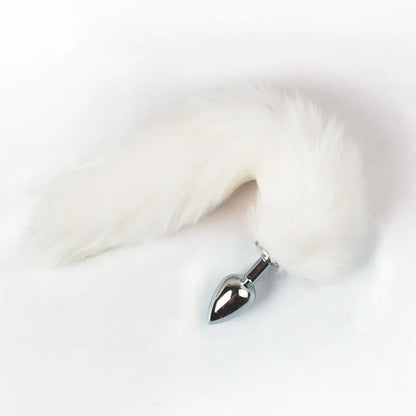 1PCS Soft Artificial Wool Fetish Fox Tail Metal Anal Plug Butt Plug  Adults Games Sex Products Cosplay Sex Toy for Men/Women