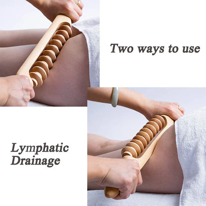 1pc Massage Roller Wooden Therapy Massage Tool Handheld Trigger Point Manual Muscle Relaxation Rolle Stick